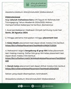 Pengumuman Pengajaran Madrasah Diniyah Semester Ganjil Tahun Akademik 2024/2025 UIN Sayyid Ali Rahmatullah Tulungagung 3 madin 2425 02