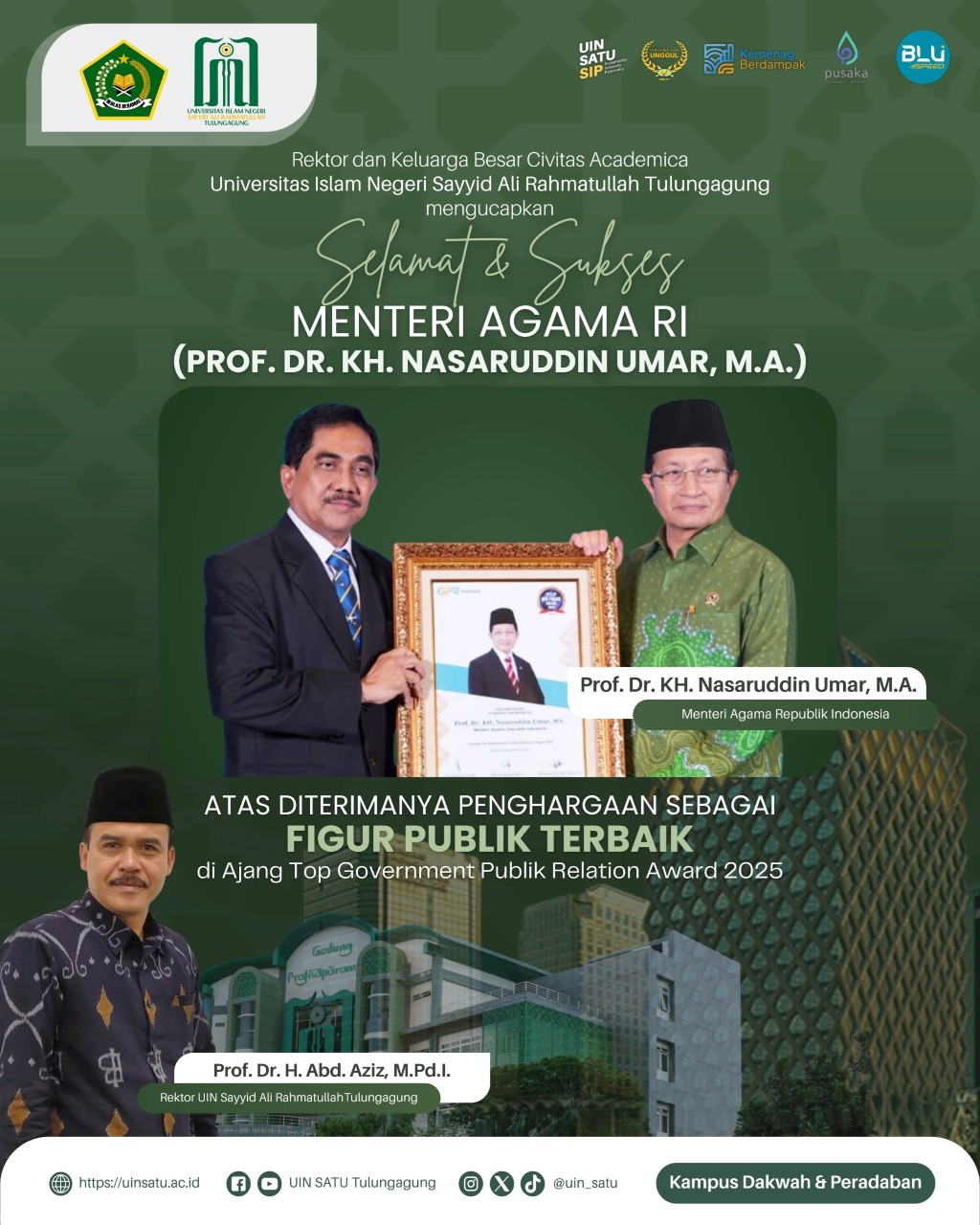 Menag RI – Penghargaan Sebagai Figur Publik Terbaik – Top Government Public Relation Award 2025