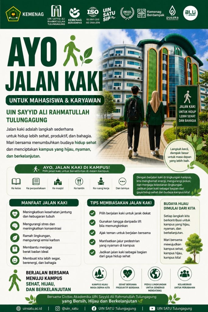 UIN Sayyid Ali Rahmatullah Tulungagung Dorong Budaya Berjalan Kaki untuk Menumbuhkan Gaya Hidup Sehat