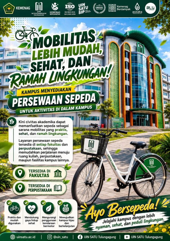UIN Sayyid Ali Rahmatullah Tulungagung Sediakan Persewaan Sepeda Gratis sebagai Sarana Mobilitas Ramah Lingkungan di Dalam Kampus