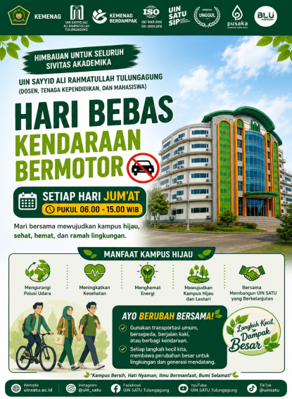 UIN SATU Ajak Sivitas Akademika Dukung Hari Bebas Kendaraan Bermotor sebagai Wujud Kampus Hijau dan Religius Berkelanjutan