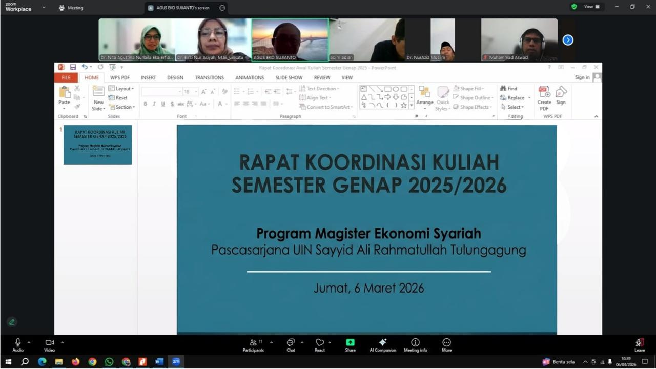 Rapat Koordinasi Tahunan Program Magister untuk Peningkatan Kualitas Akademik Pascasarjana UIN SATU Tulungagung