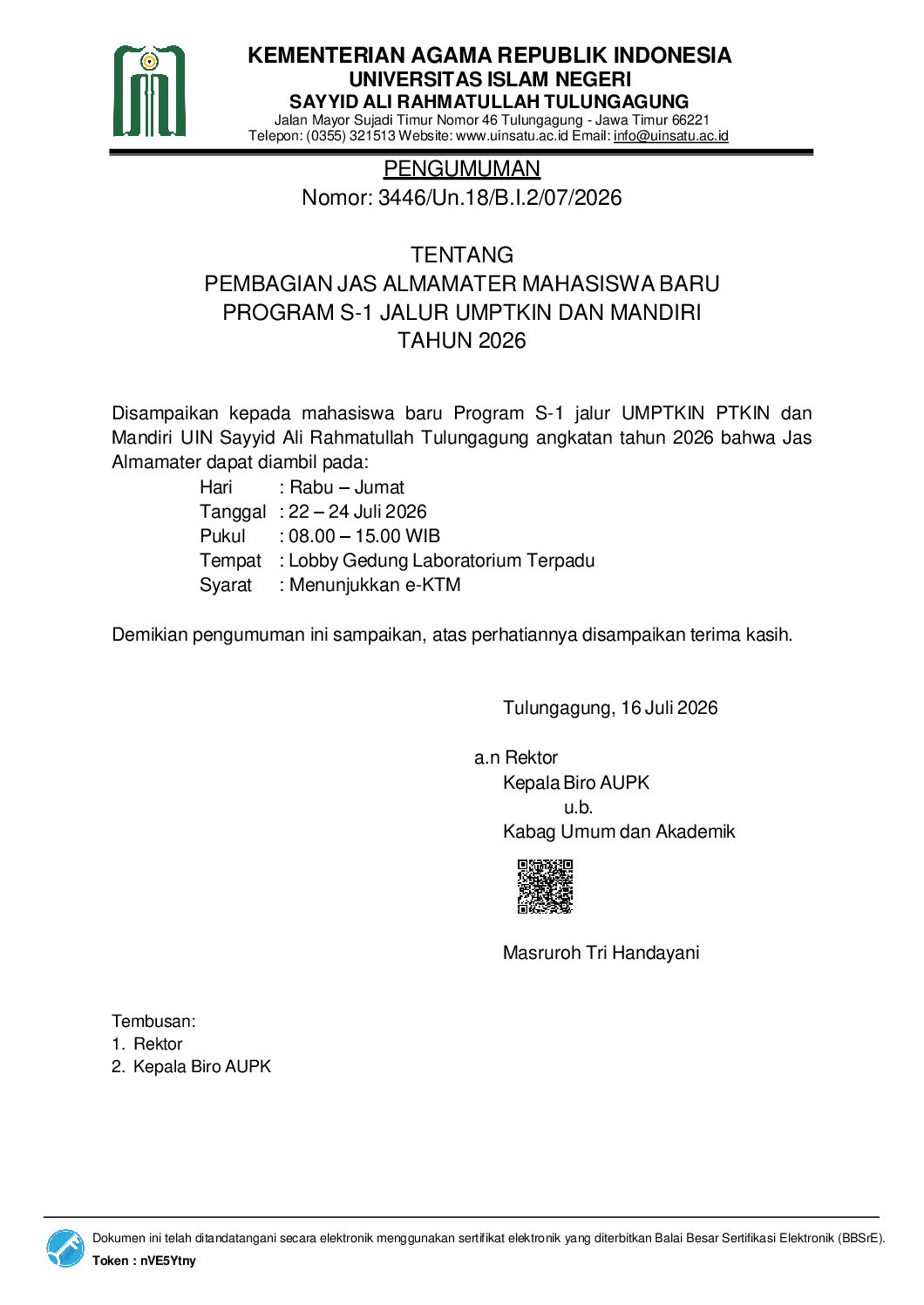 Pengumuman Pembagian Jas Almamater Maba S-1 Jalur UM-PTKIN dan Jalur Mandiri Tahun 2026 1 3446 PENGUMUMAN PENGAMBILAN JAS UMPTKIN MANDIRI 2026 1 pdf