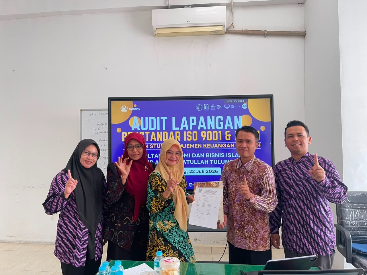 Audit Lapangan Berstandar ISO 9001 dan ISO 21001, Prodi Manajemen Keuangan Syariah FEBI UIN SATU Tulungagung Perkuat Budaya Mutu Akademik
