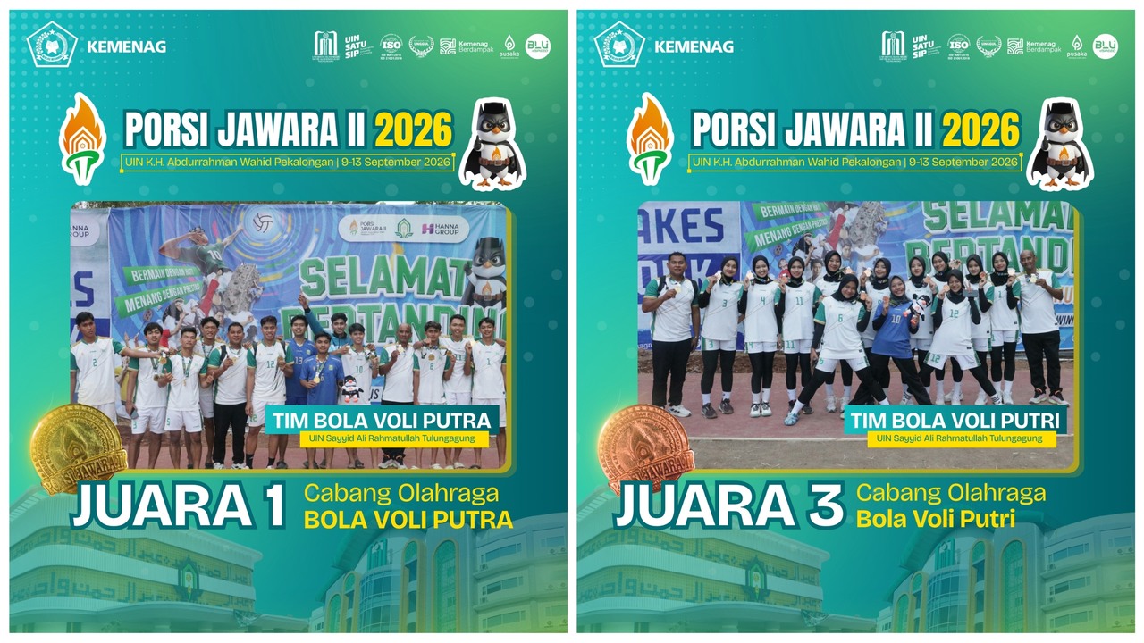 Tim Voli Putra UIN SATU Tulungagung Pertahankan Gelar Juara 1, Sementara Tim Voli Putri Raih Juara 3 di PORSI JAWARA II 2026 1 20260911 Voli Putra Putri